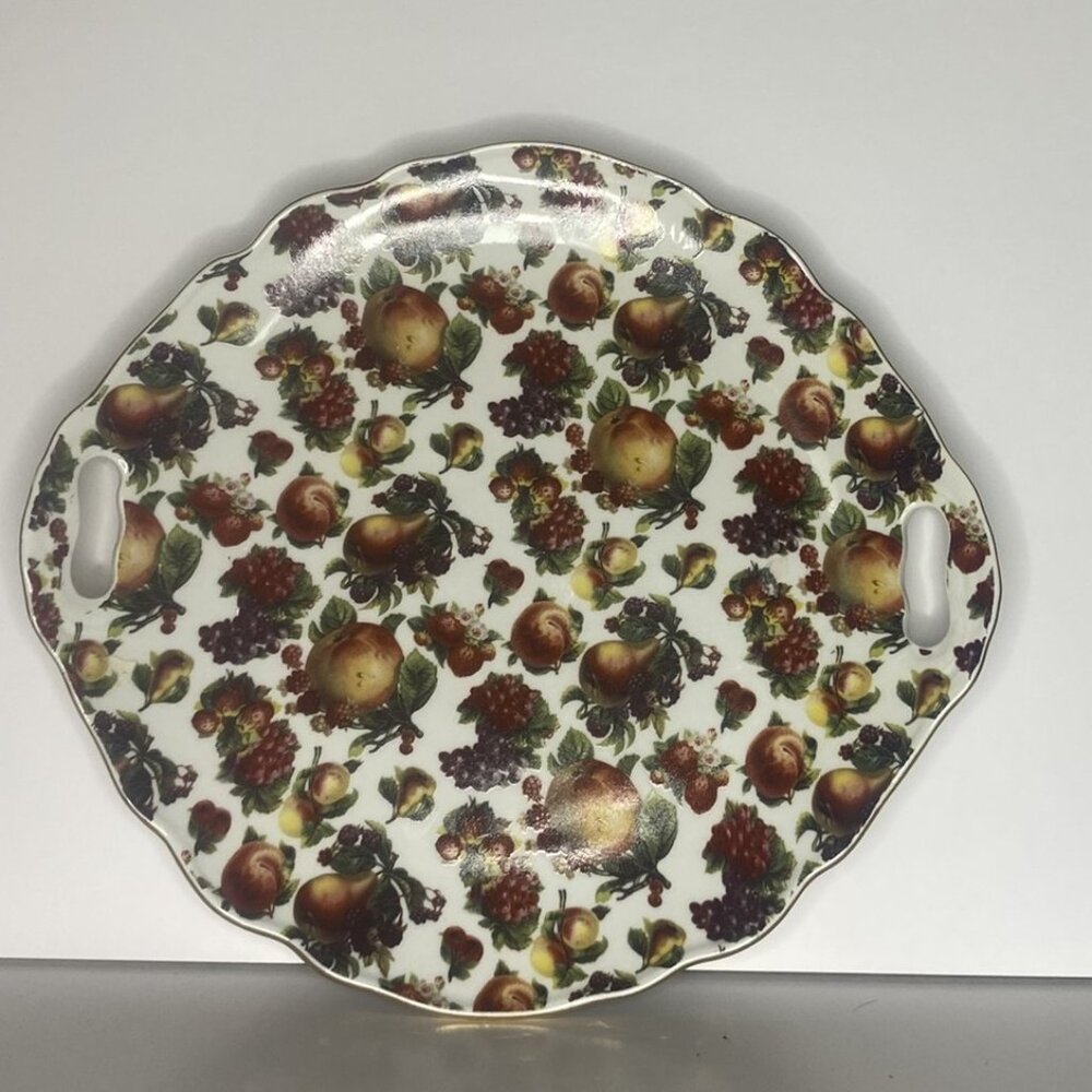 Vintage Apples & Pears Serving Plate with Matching Cake Server